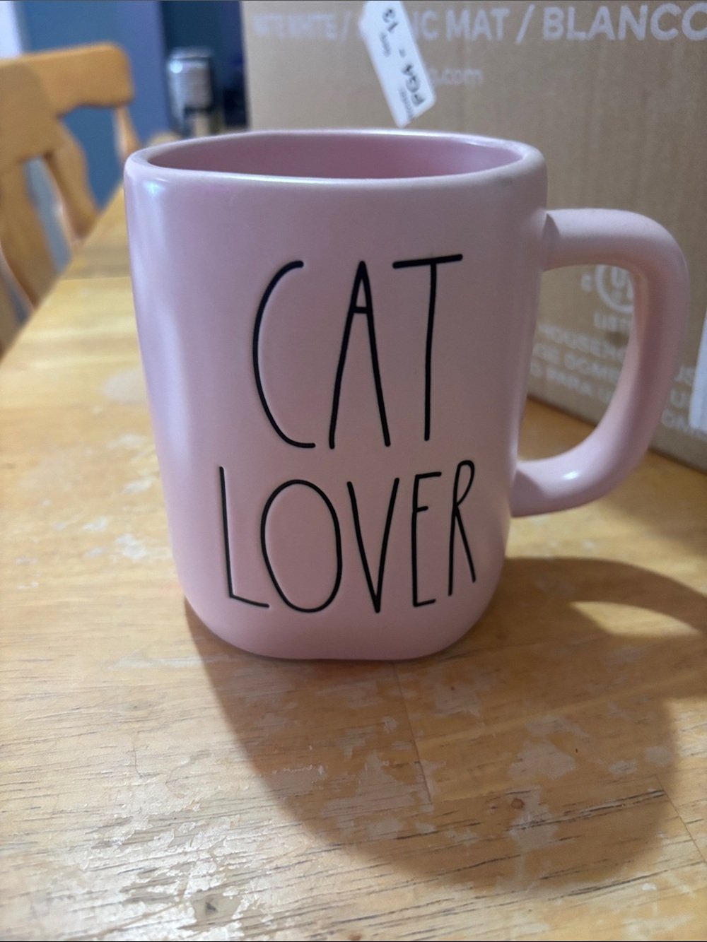 Rae Dunn Cat Lover Mug Pink